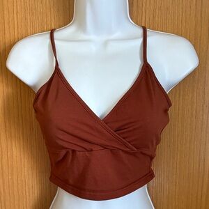 SHEIN size s Women's Brown Wrap Crop Top